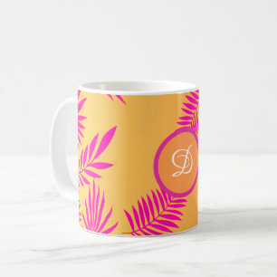 Moderne tropische Blätter des 20. Jahrhunderts in  Kaffeetasse