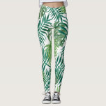 Moderne tropische Blätter mit Palmen Leggings<br><div class="desc">Moderne tropische Palmen Blätter Legging.</div>