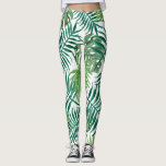 Moderne tropische Blätter mit Palmen Leggings<br><div class="desc">Moderne tropische Palmen Blätter Legging.</div>