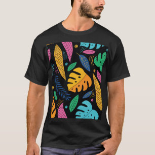 Moderne tropische Blätter: nahtloser Hintergrund. T-Shirt