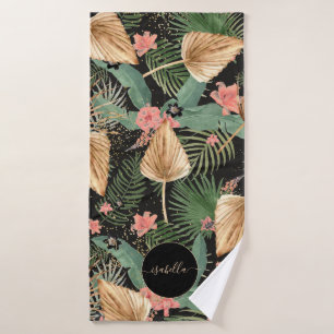 Moderne tropische Blume Badhandtuch Set
