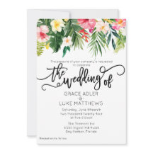 Moderne tropische Blume Hochzeit in Wasserfarbe
