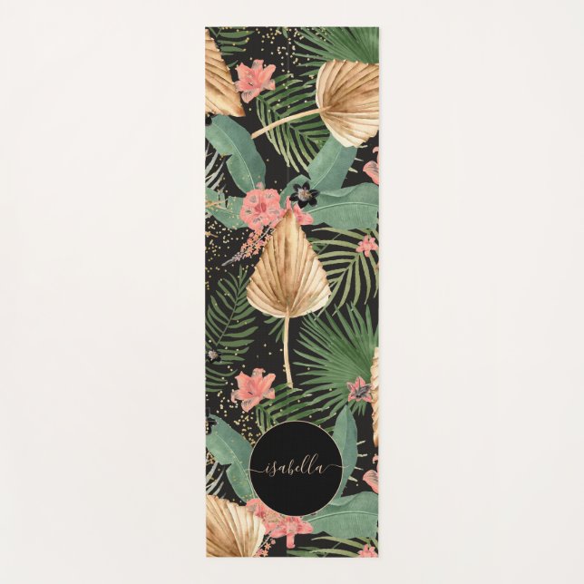 Moderne tropische Blume Yogamatte (Vorderseite)