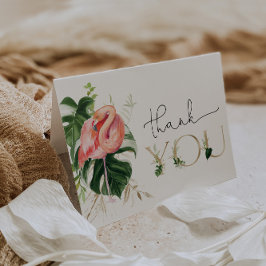 Moderne tropische Flamingo Kinderdusche oder Gebur Dankeskarte