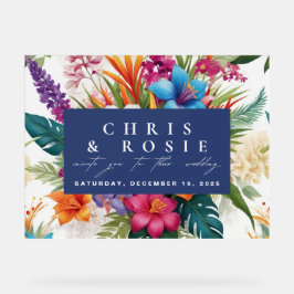 Moderne tropische Hochzeit im Herbst Acrylschild