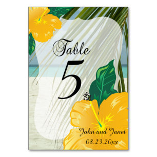 Moderne tropische Hochzeit   Personalisiere Tischnummer