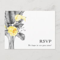 Moderne Tropische Hochzeit-RSVP-Postkarte