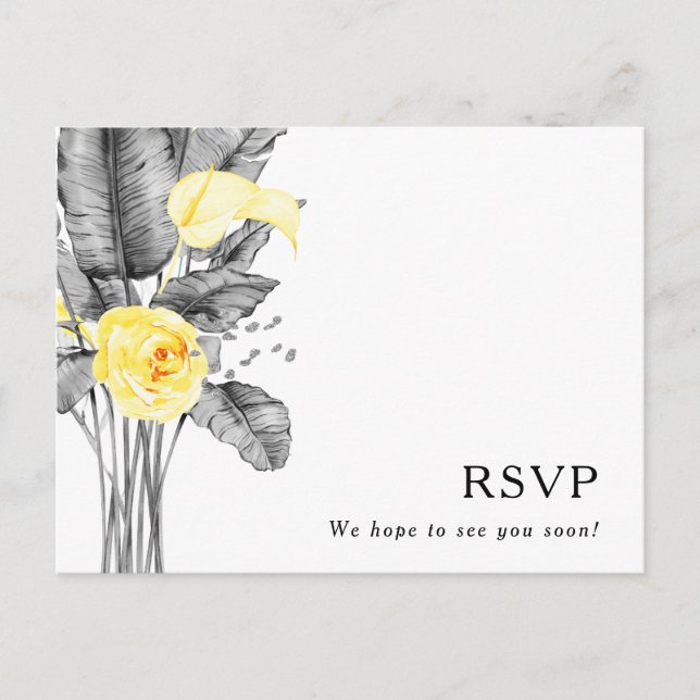 Moderne Tropische Hochzeit-RSVP-Postkarte Postkarte (Vorderseite)
