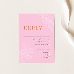 Moderne tropische Hochzeitskarte mit Wahlmöglichke RSVP Karte