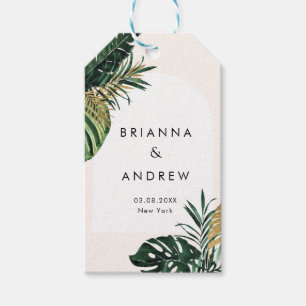 Moderne Tropische Hochzeitstipps Geschenkanhänger