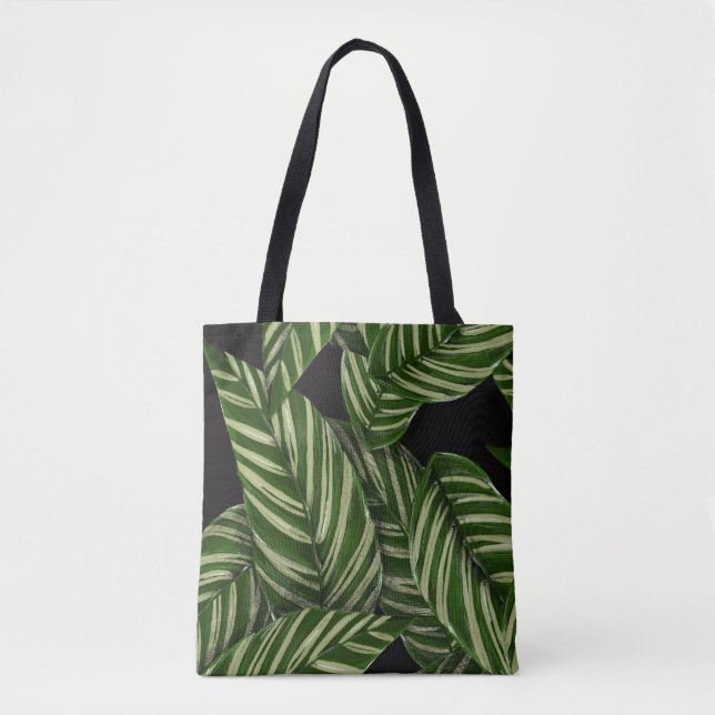 Moderne tropische Leaf-Blätter Muster Tasche (Vorderseite)