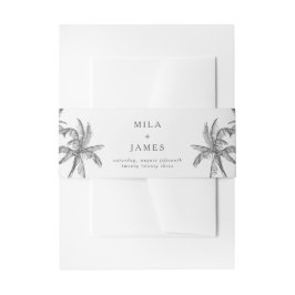 Moderne Tropische Minimalistische Hochzeit Einladungsbanderole
