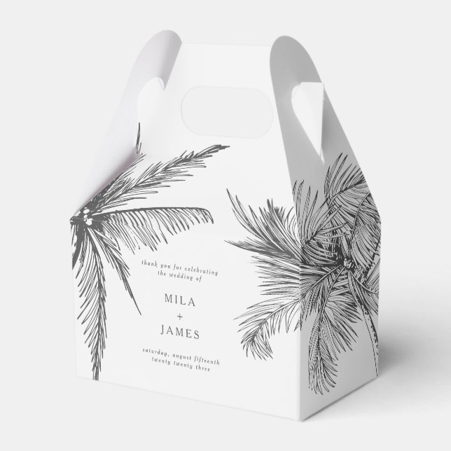 Moderne Tropische Minimalistische Hochzeit Geschenkschachtel (Vorderseite)