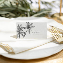 Moderne Tropische Minimalistische Hochzeit Platzkarte