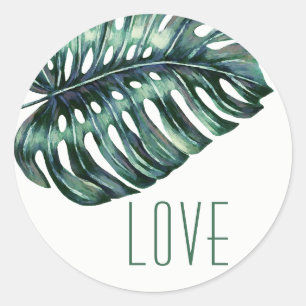 Moderne Tropische Monsterer Leaf-LIEBE Sticker