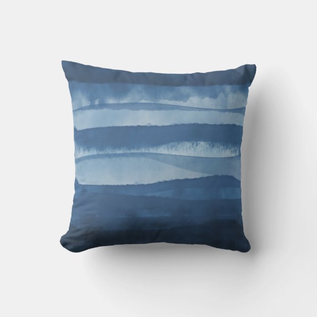 Moderne tropische Ozeanblau Kissen (Vorderseite)