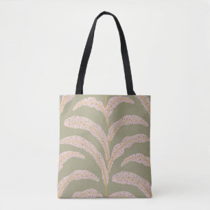 Moderne tropische Palmblattmuster-Salbei-Rosé Tasche