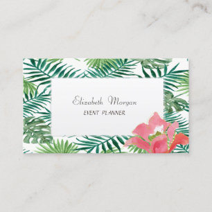 Moderne  Tropische Palme Hawaiianischer Hibiskus Visitenkarte