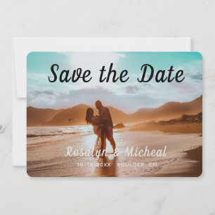 Moderne tropische romantische Strand 3 Fotos von P Save The Date