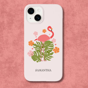 Moderne tropische rosa Flamingos Case-Mate iPhone 14 Hülle