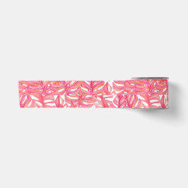 Moderne tropische Rosa Monstera Pflanze Blätter Satinband