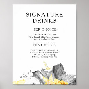 Moderne tropische Signature-Drinks-Beschilderung Poster