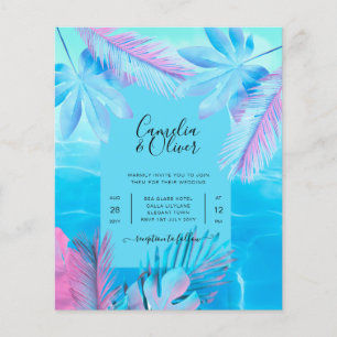 Moderne tropische Sommerhochzeit in Aquablau und R Flyer