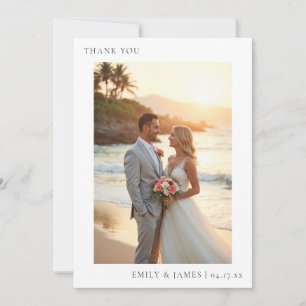Moderne tropische Strandhochzeit Vielen Dank Dankeskarte