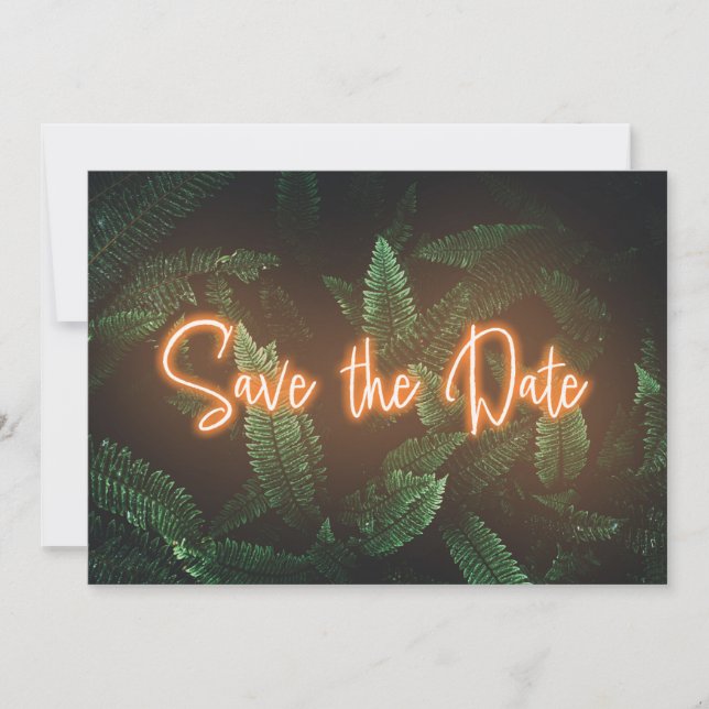 Moderne tropische Vegetation Save the Date (Vorderseite)