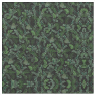 Moderne tropische Vegetation Schwarzes Grün Foliag Stoff