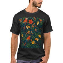Moderne tropische Vögel mit Blume