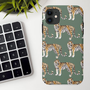Moderne tropische Wasserfarben Tiger Wildmuster Case-Mate iPhone Hülle