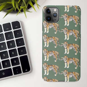 Moderne tropische Wasserfarben Tiger Wildmuster iPhone 11Pro Max Hülle