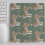 Moderne tropische Wasserfarben Tiger Wildmuster Mousepad<br><div class="desc">Moderne tropische Wasserfarben Tiger Wildmuster</div>