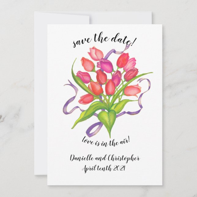Moderne Tulip Bouquet-Ankündigungskarte Ankündigung (Vorderseite)