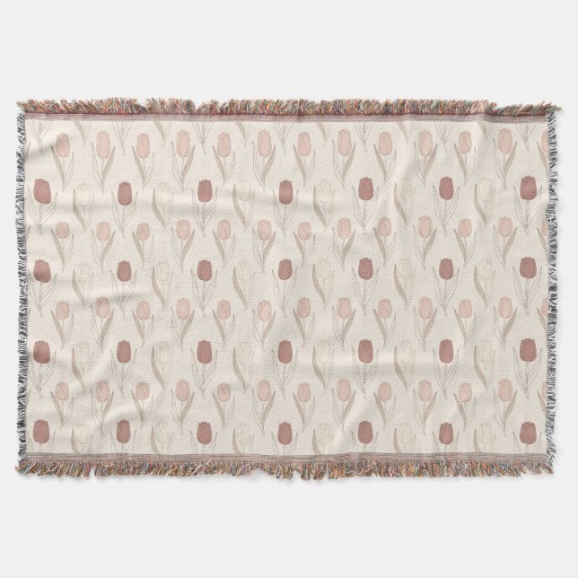 Moderne Tulpen-Blumenmuster Decke (Vorderseite)