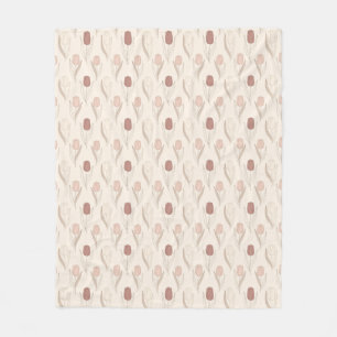 Moderne Tulpen-Blumenmuster Fleecedecke