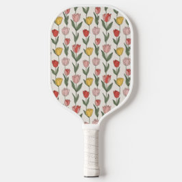 Moderne Tulpen-Blumenmuster weiche Botanik Frühlin Pickleball Schläger