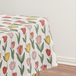 Moderne Tulpen-Blumenmuster weiche Botanik Frühlin Tischdecke