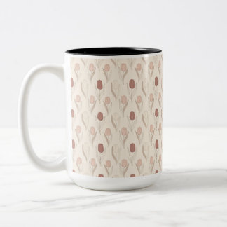 Moderne Tulpen-Blumenmuster Zweifarbige Tasse