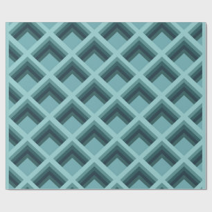 Moderne Türkis-Geometrische 3D-Diamant-Geschenkpap Geschenkpapier