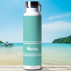 Moderne Türkis Grün Minimalistische Stilvolle Klas Trinkflasche