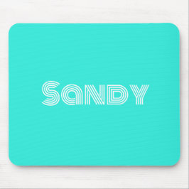 Moderne Türkis-Monogramm-Name Mousepad