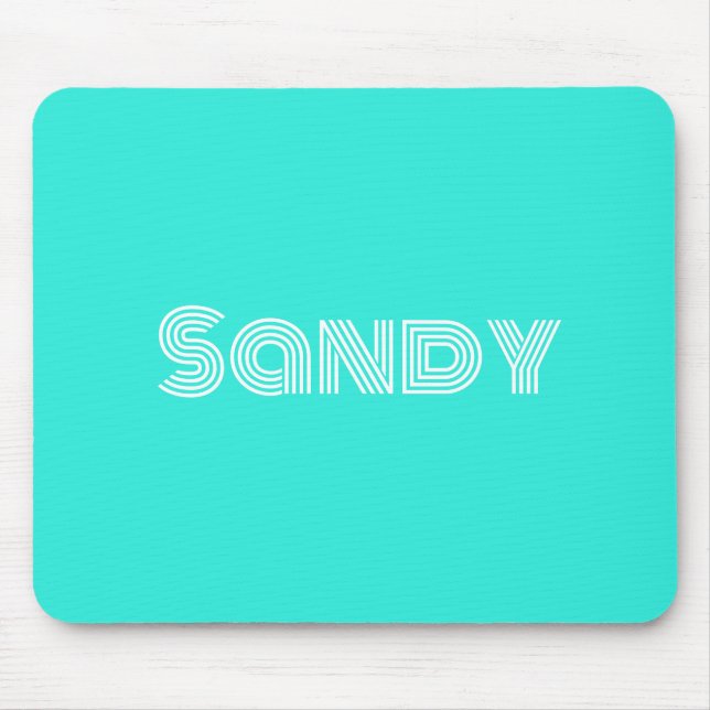Moderne Türkis-Monogramm-Name Mousepad (Vorne)