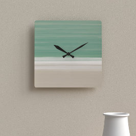 Moderne Türkis Ocean Beach Thema Wall Clock Quadratische Wanduhr