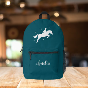 Moderne Türkis Pferdereitsport Bedruckter Rucksack