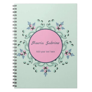 Moderne Türkis-Rosa-Floral-Mandala-Doodle  Notizblock