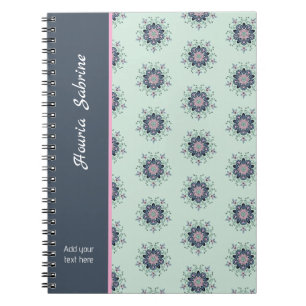 Moderne Türkis Rosa Florale Mandala Kritzeleien Notizblock