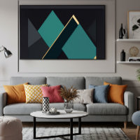 Moderne Türkis- und Gold-Geometrische Abstraktion
