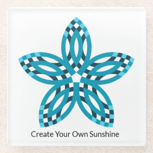 Moderne Türkisblaue Geometrische Sternblume Benutz Glasuntersetzer